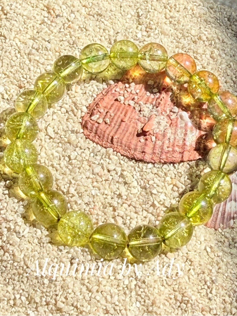 Yellow watermelon Tourmaline spheres bracelet